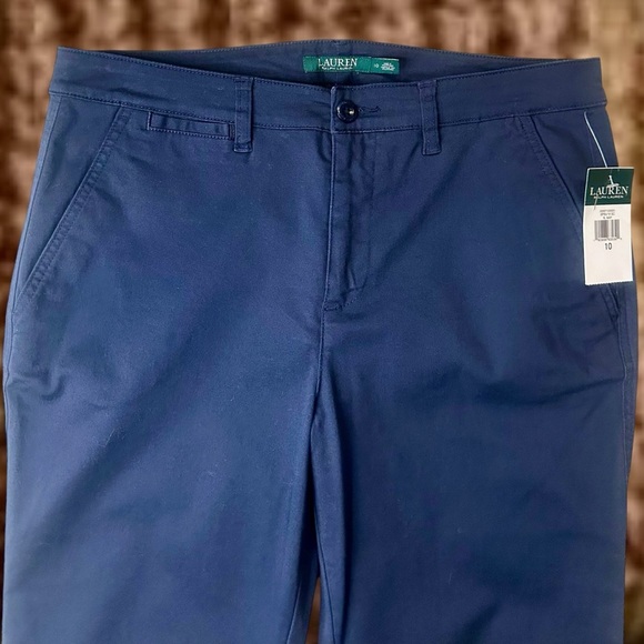 NWT Lauren Ralph Lauren Cotton-Blend Chino Pants in “Royal Navy” Size 10 - Picture 3 of 13